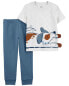 Фото #2 товара Toddler 2-Piece Dog Tee & Pull-On Jogger Set 2T