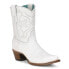 Фото #2 товара Corral Boots White Embroidery Ankle Snip Toe Cowboy Booties Womens White Casual