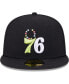 Men's Black Philadelphia 76ers Color Pack 59FIFTY Fitted Hat
