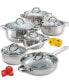 Фото #1 товара Kitchen Cookware Sets, 12-Piece Basic Stainless Steel Pots and Pans, Silver