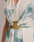 Women's Printed Waist-Wrap Midi Dress