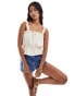 Miss Selfridge peplum hem cami top in cream