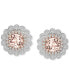 ფოტო #3 პროდუქტის Morganite (1/2 ct. t.w.) & Diamond (1/4 ct. t.w.) Flower Stud Earrings in 14k White & Rose Gold