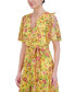 Women's Floral Chiffon Split-Sleeve Dress