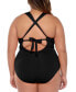 Фото #2 товара Becca Etc 282031 Plus Size Cross-Back Swimsuit Women's Swimsuit, OX (14-16)