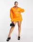 Фото #4 товара I Saw It First Plus ruched side shirt dress in orange