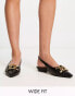 Фото #2 товара RAID Wide Fit flat shoes with gold buckle in black