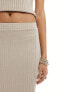 Фото #3 товара Vila ribbed midi skirt co-ord with split in beige melange