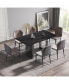 Фото #1 товара 63" Modern Artificial Stone Black Straight Edge Black Metal Leg Dining Table -6 People