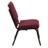 Фото #1 товара Hercules Series 18.5''W Stacking Church Chair In Burgundy Patterned Fabric - Gold Vein Frame