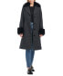 ფოტო #5 პროდუქტის Women's Faux-Fur-Trim Belted Coat