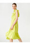 Фото #2 товара Midi Elbise Kısa Kollu Fırfırlı Gipe Detaylı