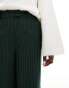 Фото #4 товара Vila tailored wide leg trouser in green pinstripe