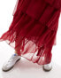 Фото #5 товара Miss Selfridge chiffon tiered maxi skirt in red