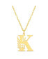 Фото #2 товара kensie floral Cut Out Initial Letter Pendant Necklace