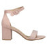 Фото #1 товара CL by Laundry Jolly Rhinestone Block Heels Ankle Strap Womens Pink Dress Sandal