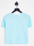 Pieces cropped t-shirt in turquoise