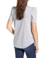 Фото #2 товара Women's Short Sleeve Classic Stripe Puff Sleeve T-shirt