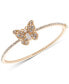 ფოტო #1 პროდუქტის Gold-Tone Imitation Pearl, Mother of Pearl & Glass Pavé Butterfly Bangle Bracelet