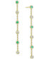 ფოტო #3 პროდუქტის Sapphire (1/2 ct. t.w.) & Diamond Accent Linear Drop Earrings in 14k White Gold (Also in Emerald & Ruby)