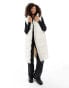 Vero Moda padded longline gilet in stone