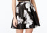 Фото #1 товара Sequin Hearts Women's Juniors Floral Print A Line Skirt Black Ivory 11