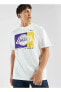 Фото #1 товара NBA Max90 Los Angeles Lakers Essential Men's T-Shirt White Beyaz Pamuklu Erkek Tişört