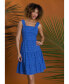 ფოტო #4 პროდუქტის Women's Eyelet-Pattern Square-Neck Dress