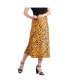Фото #1 товара Women's Silky Sateen Leopard Print Midi Skirt