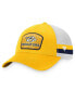 ფოტო #1 პროდუქტის Men's Gold, White Nashville Predators Fundamental Striped Trucker Adjustable Hat