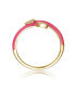 RA Young Adults/Teens 14k Yellow Gold Plated with Cubic Zirconia Bypass Magenta Pink Enamel Stacking Ring