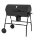 Фото #4 товара Barrel Charcoal BBQ Grill with 420 sq.in. Cooking Area, Outdoor Barbecue with Wheels, Ash Catcher and Built-in Thermometer for Patio Picnic, Backyard Party, Black