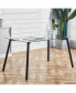 Фото #1 товара Rectangular Glass Dining Table for 4-6,51" x 31" x 30" H, Black Metal Legs