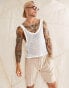 Топ ASOS DESIGN Crochet Plunge Front & Back White 2XL - фото #9