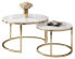 Runder Couchtisch CIRI 2in1 Gold Chrom