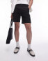 Topman slim chino shorts in black