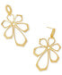 ფოტო #1 პროდუქტის 14k Gold-Plated Smooth & Textured Flower Statement Earrings