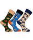 ფოტო #1 პროდუქტის Men's Aussie Novelty Luxury Crew Socks Bundle Fun Colorful with Seamless Toe Design, Pack of 3