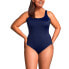 Фото #14 товара Plus Size Chlorine Resistant High Leg Soft Cup Tugless Sporty One Piece Swimsuit
