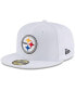 ფოტო #5 პროდუქტის Men's White Pittsburgh Steelers Omaha 59FIFTY Fitted Hat