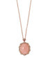ფოტო #1 პროდუქტის EFFY® Pink Opal (2 1/2 ct.t.w.) and Diamond (1/10 ct.t.w.) Pendant in 14K Rose Gold