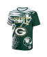 ფოტო #3 პროდუქტის Men's NFL X Staple Hunter Green Green Bay Packers Team Slogan All Over Print Short Sleeve T-shirt