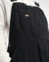 Dickies duck canvas bib dungarees in black