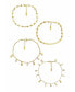Фото #1 товара 18k Gold-Plated 4-Pc. Set Cubic Zirconia Charm & Link Ankle Bracelets