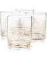 Фото #1 товара Gold Decal Double Old-Fashioned Glasses, Set of 4, Created for Macy's