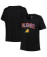Фото #1 товара Women's Black Phoenix Suns Plus Size Arch Over Logo V-Neck T-shirt