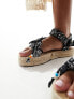 Arizona Loves Trekky raffia bandana print sandals in black