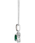ფოტო #2 პროდუქტის Costa Smeralda Emeralds (1/2 ct. t.w.) & Diamond (1/8 ct. t.w.) Halo Adjustable 20" Pendant Necklace in 14k White Gold