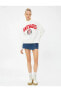 Фото #1 товара Kolej Sweatshirt Oversize Harvard Lisanlı Bisiklet Yaka