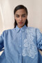 Фото #6 товара Рубашка в полоску с цветочной вышивкой ZARA